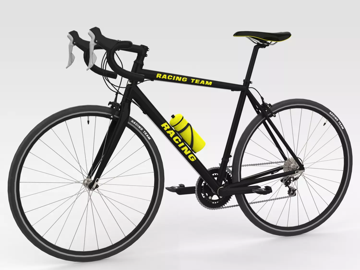 Racing Bicycle - Black 3D model_0