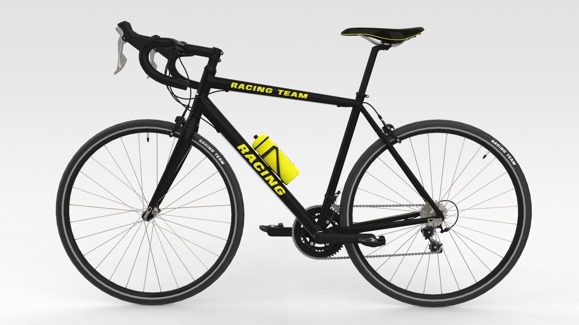 Racing Bicycle - Black 3D model_7