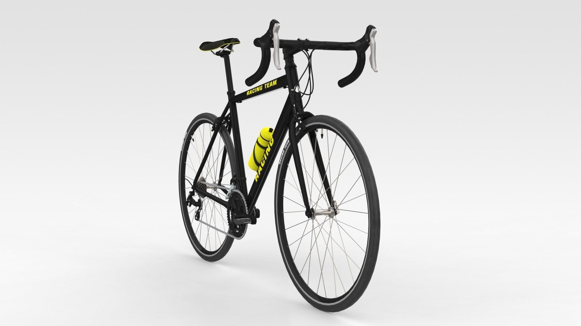 Racing Bicycle - Black 3D model_5
