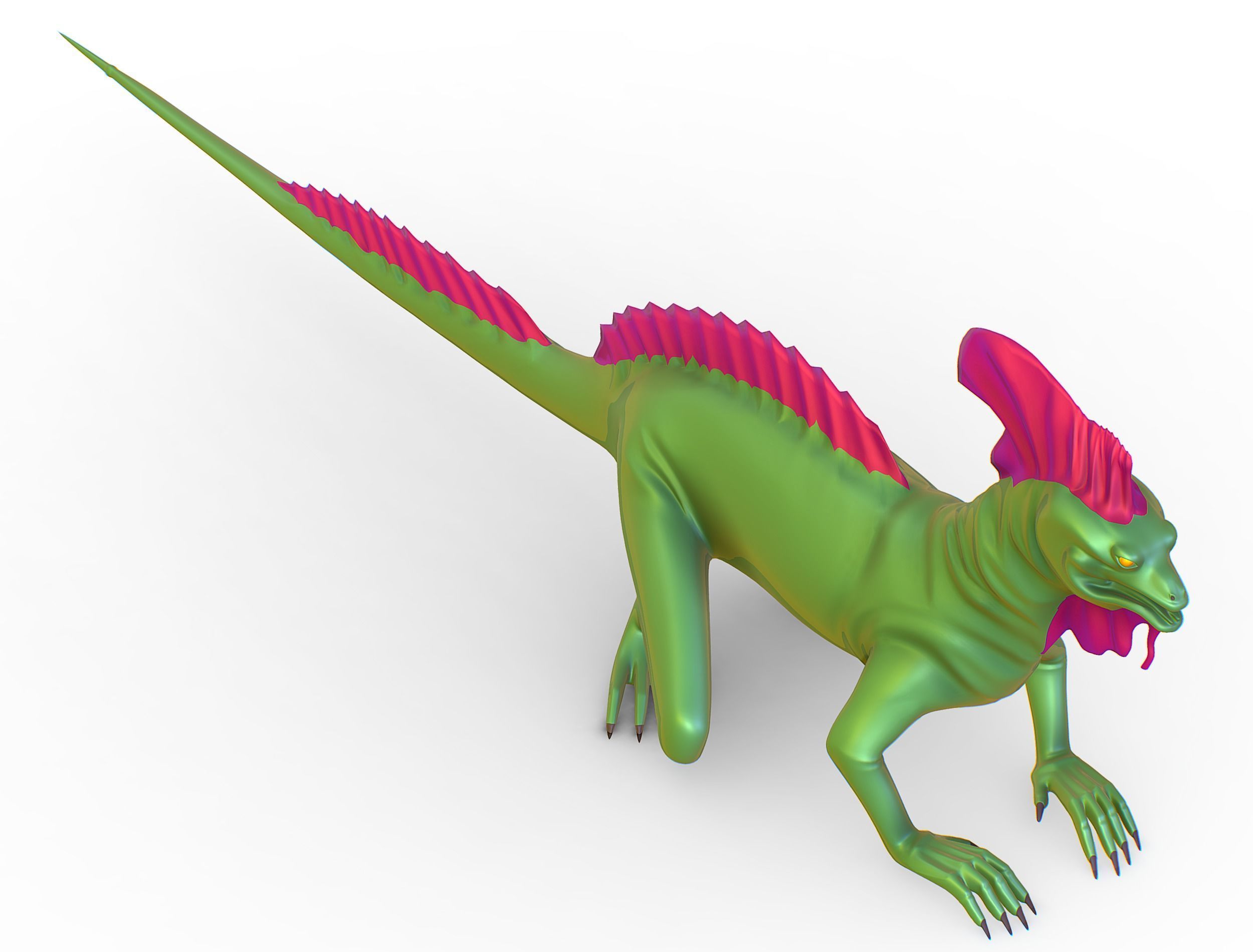 High-Poly the Mythical Lizard Basilisk Low-poly 3D model_21