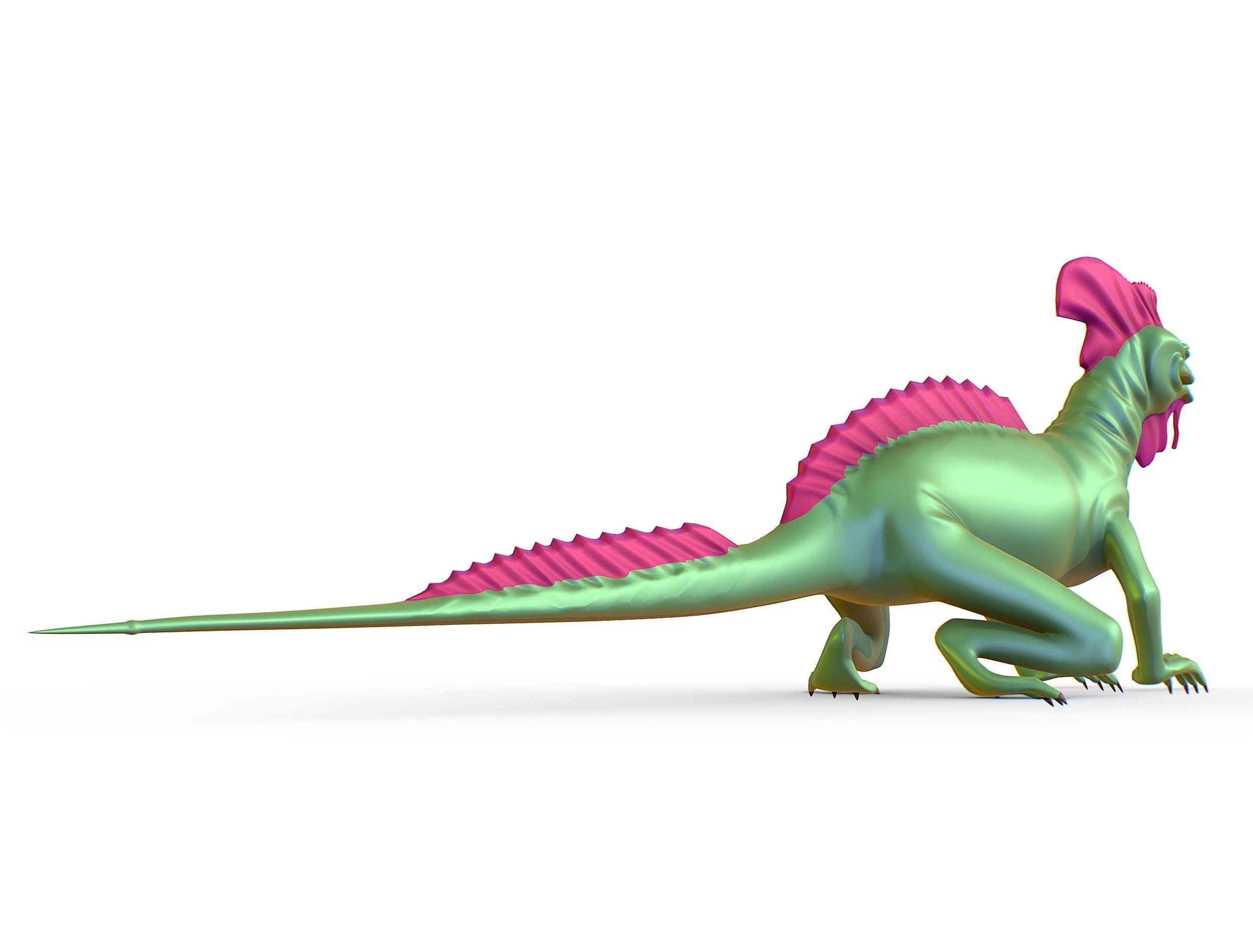 High-Poly the Mythical Lizard Basilisk Low-poly 3D model_16