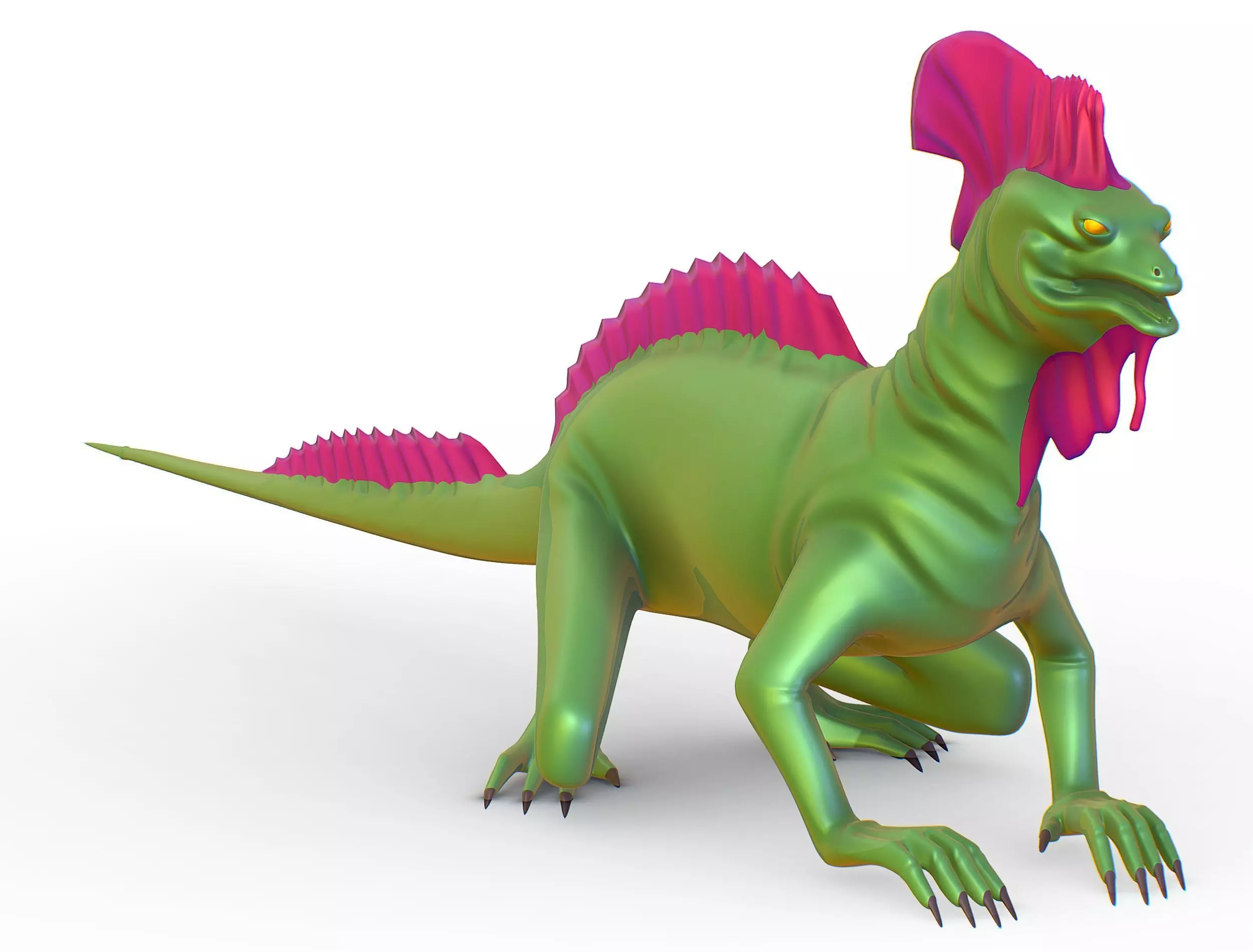 High-Poly the Mythical Lizard Basilisk Low-poly 3D model_0