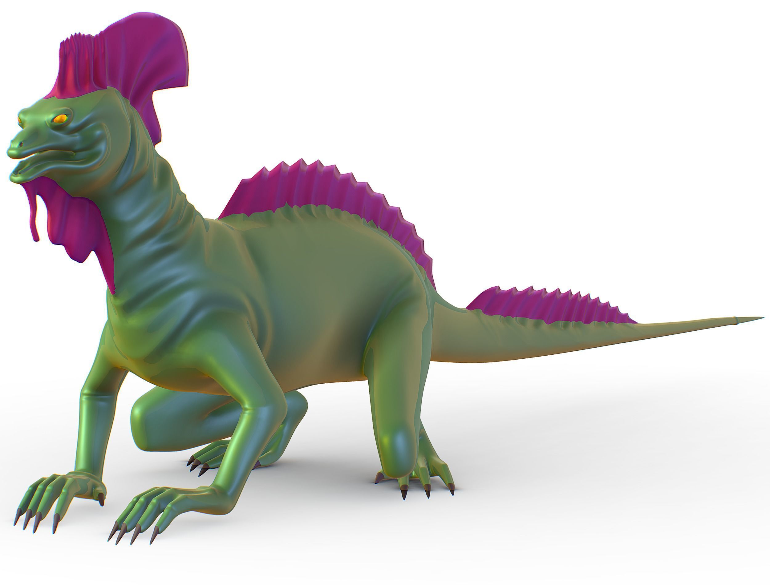 High-Poly the Mythical Lizard Basilisk Low-poly 3D model_6