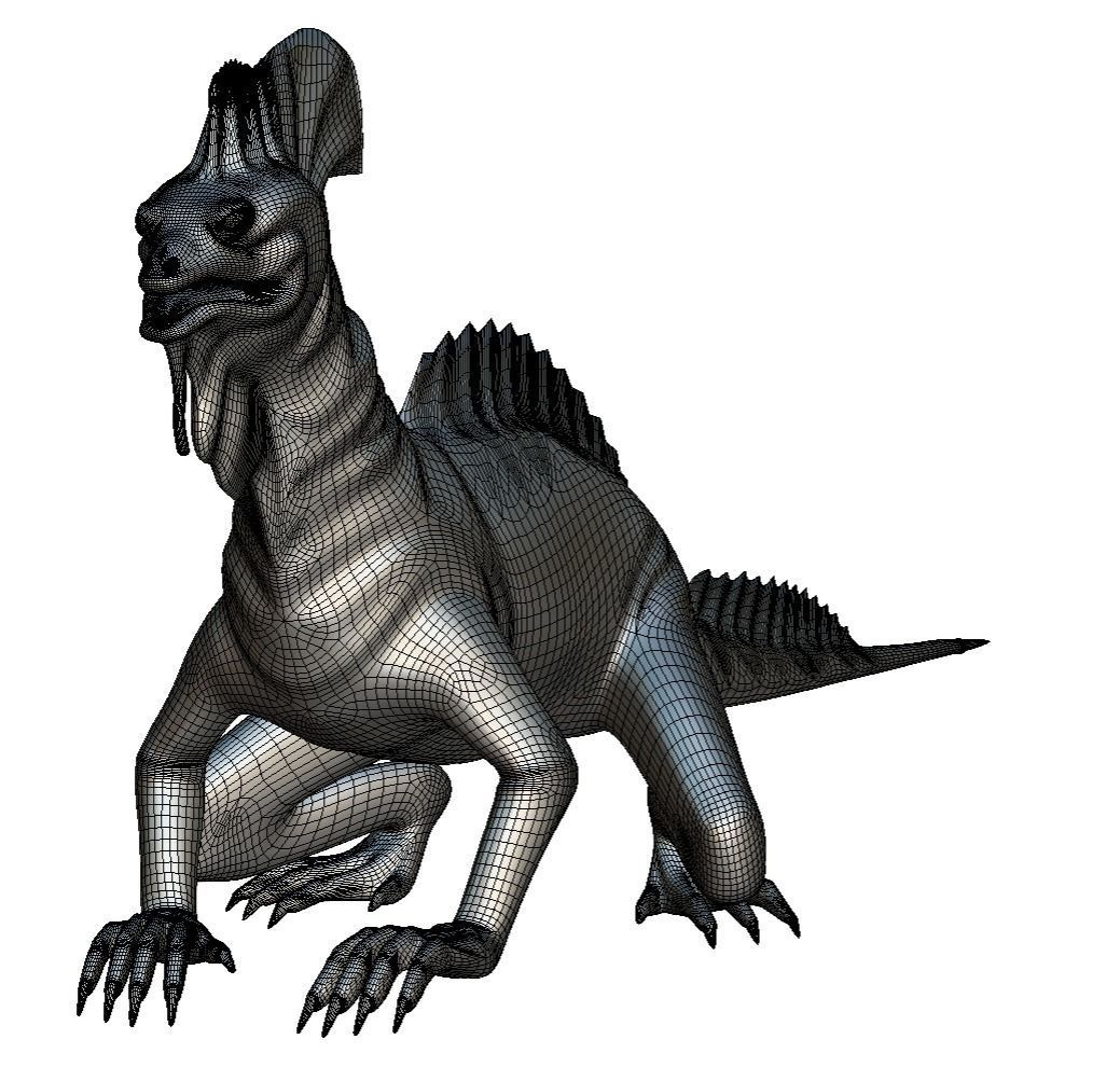 High-Poly the Mythical Lizard Basilisk Low-poly 3D model_32