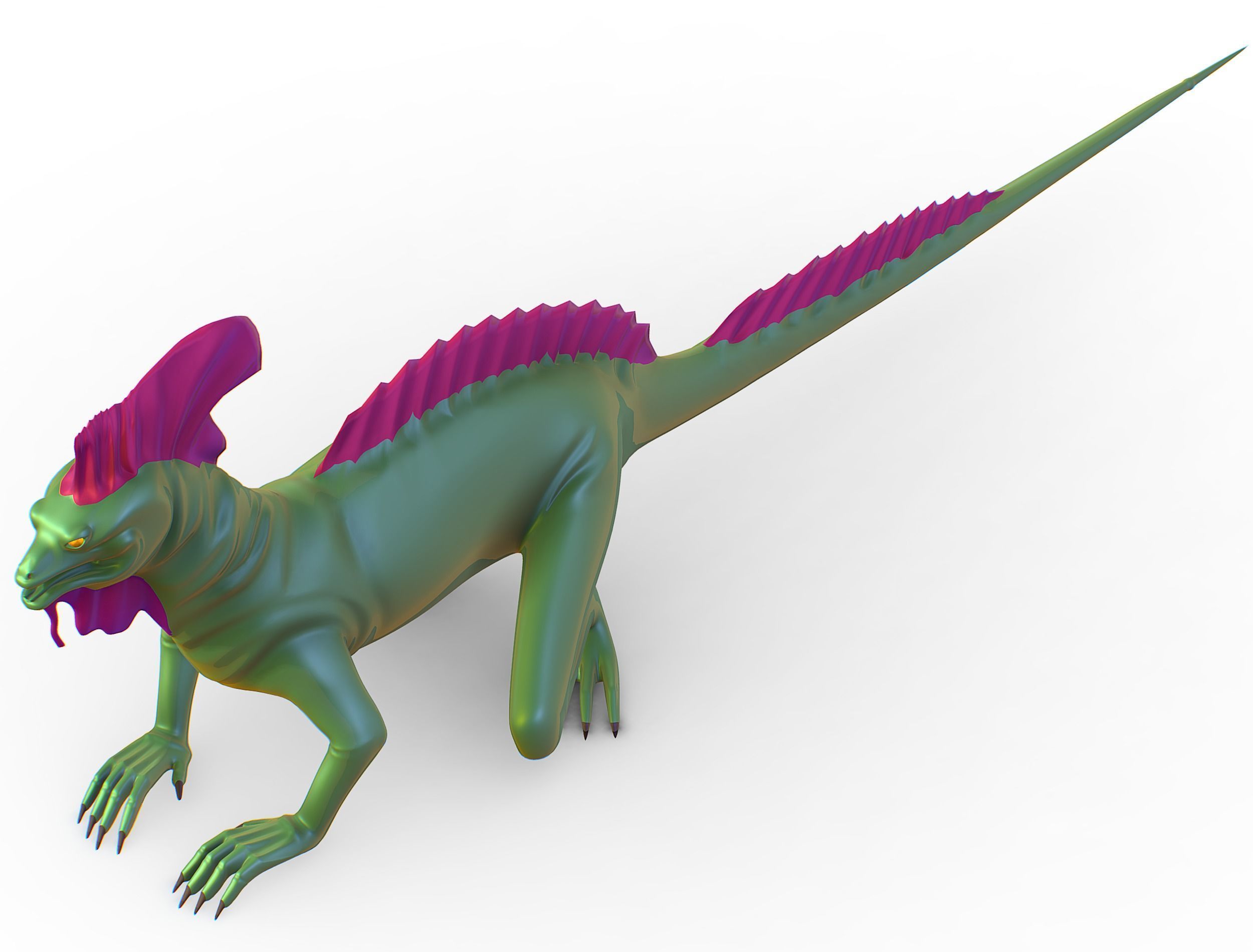 High-Poly the Mythical Lizard Basilisk Low-poly 3D model_20