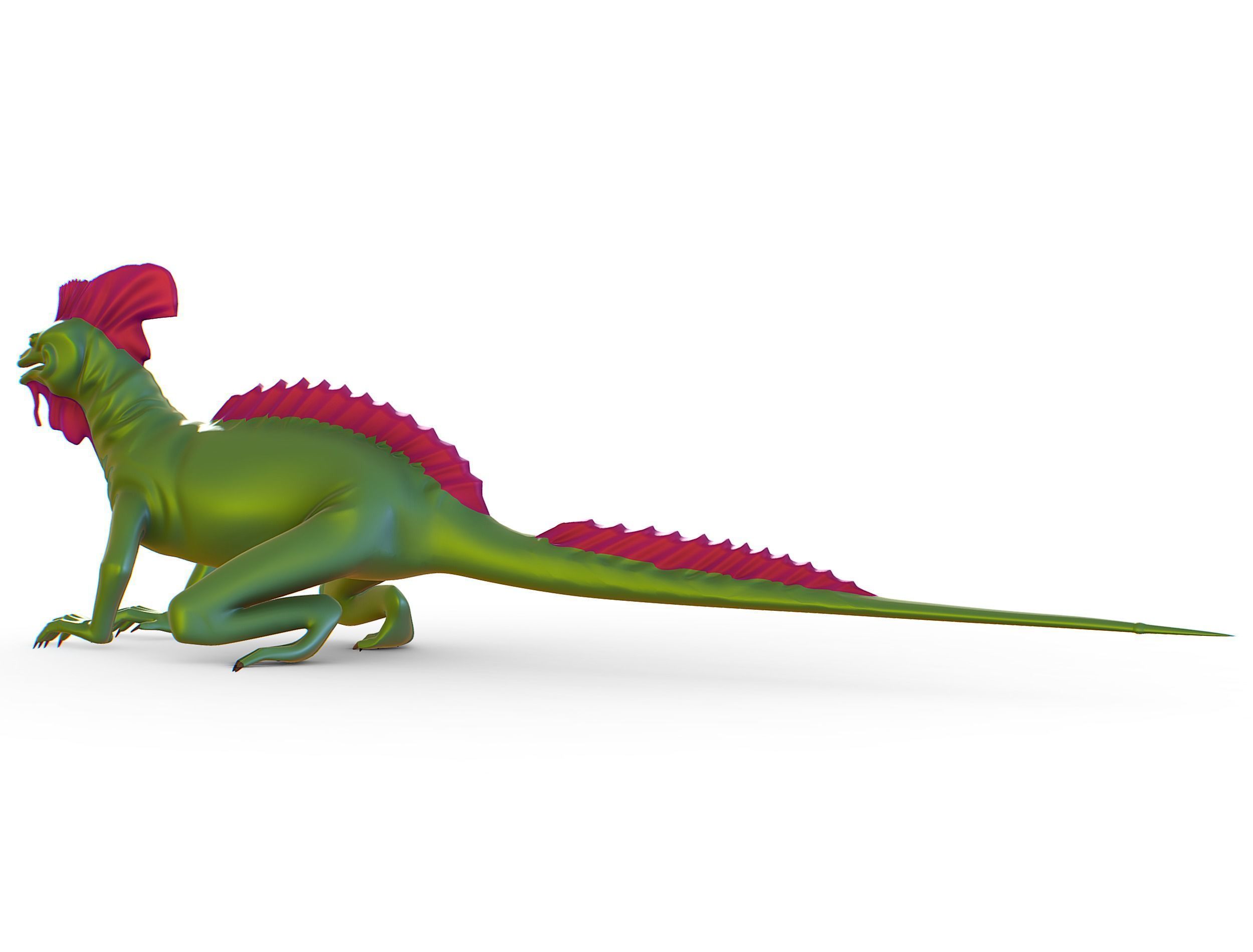 High-Poly the Mythical Lizard Basilisk Low-poly 3D model_9