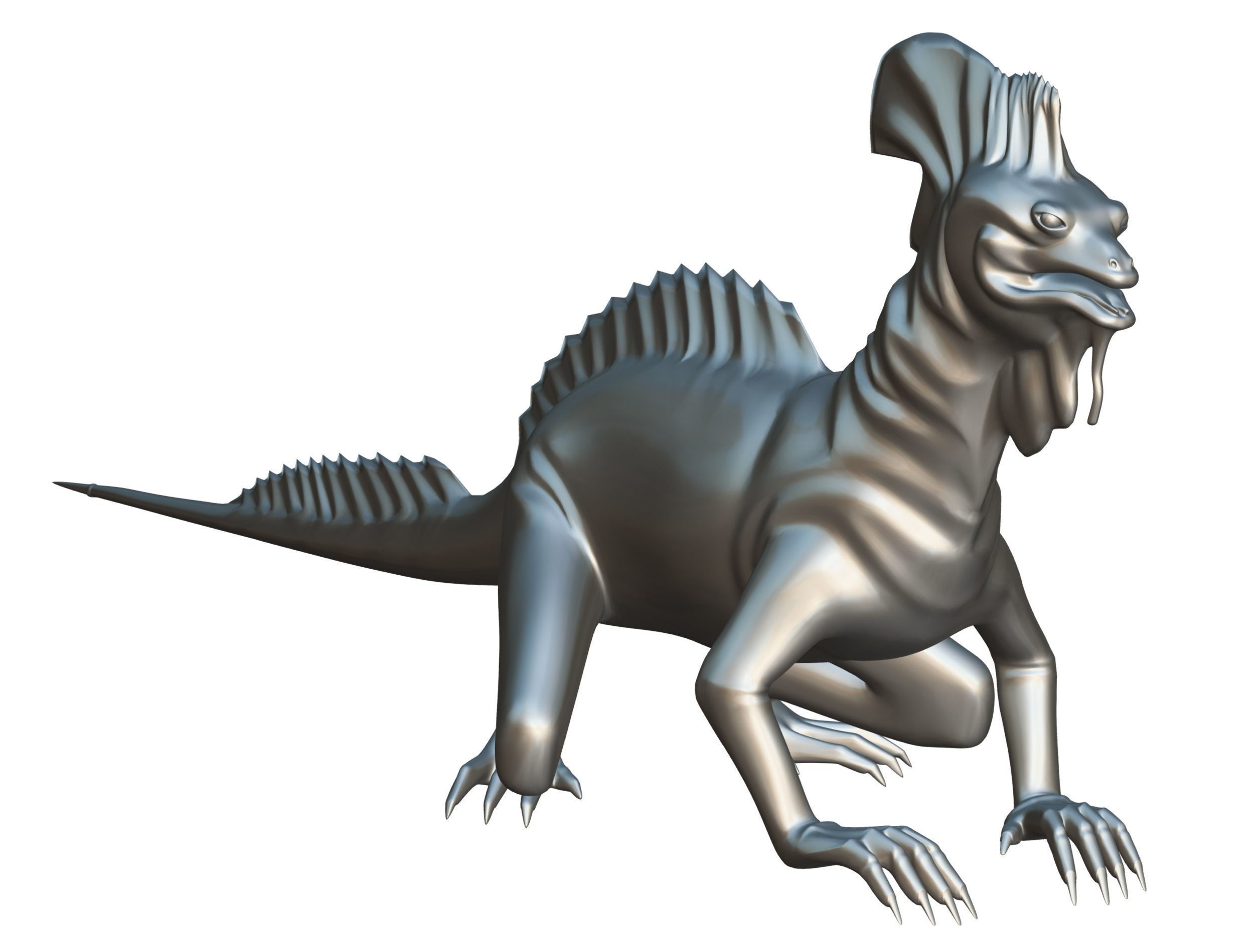 High-Poly the Mythical Lizard Basilisk Low-poly 3D model_26