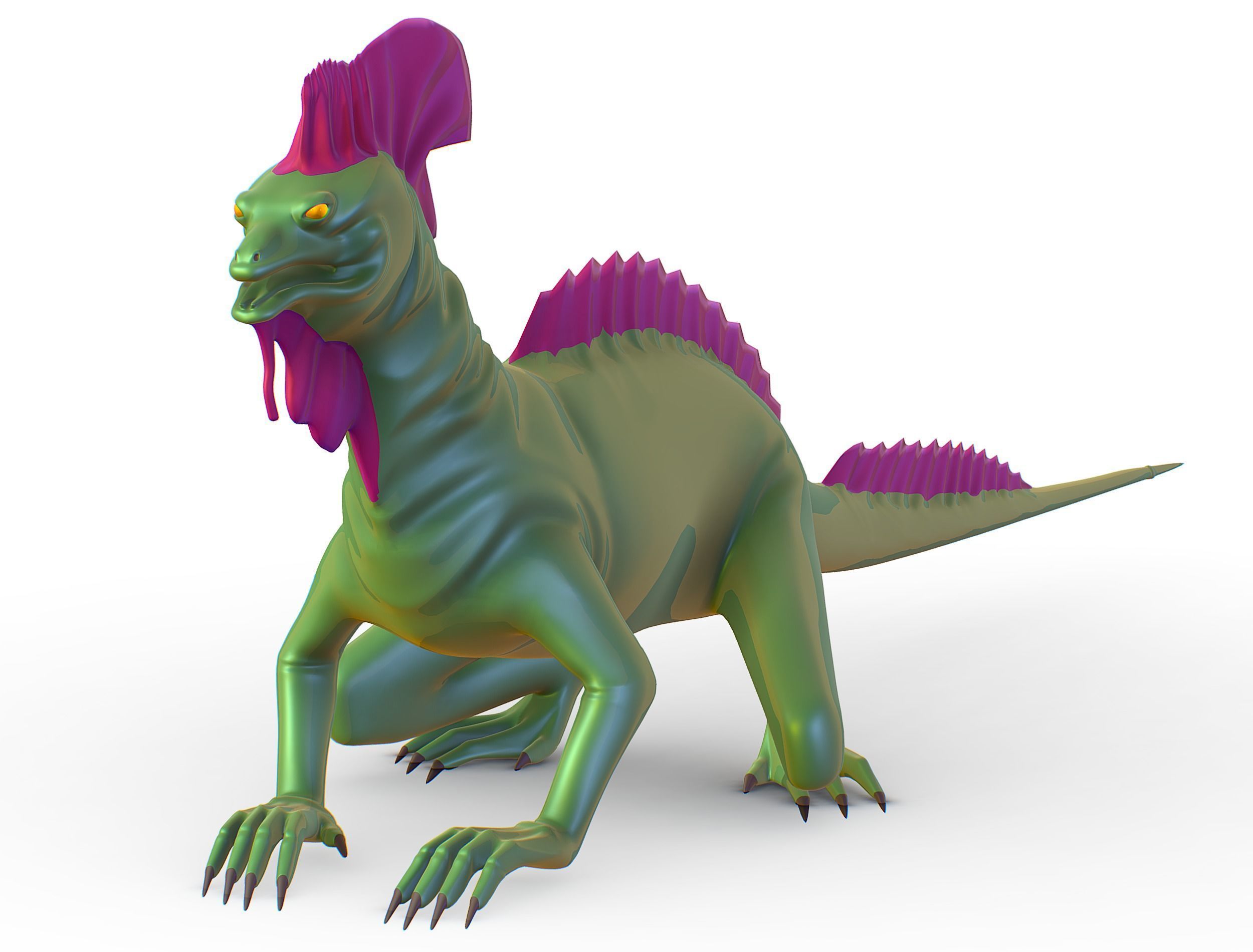 High-Poly the Mythical Lizard Basilisk Low-poly 3D model_5
