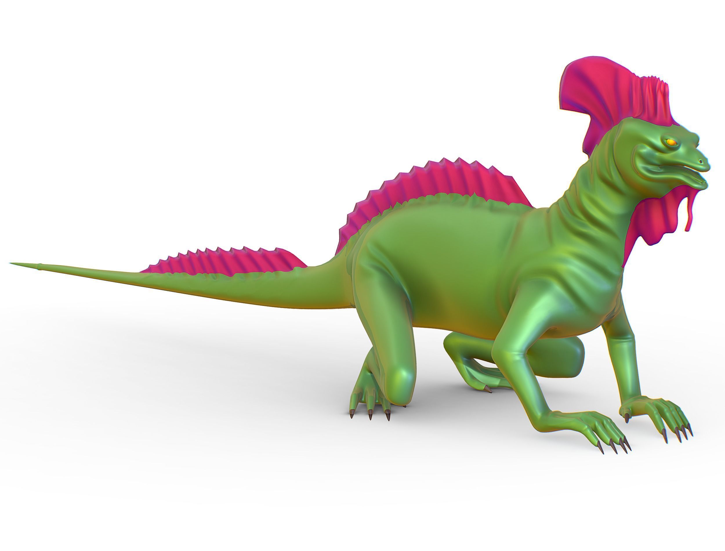 High-Poly the Mythical Lizard Basilisk Low-poly 3D model_1