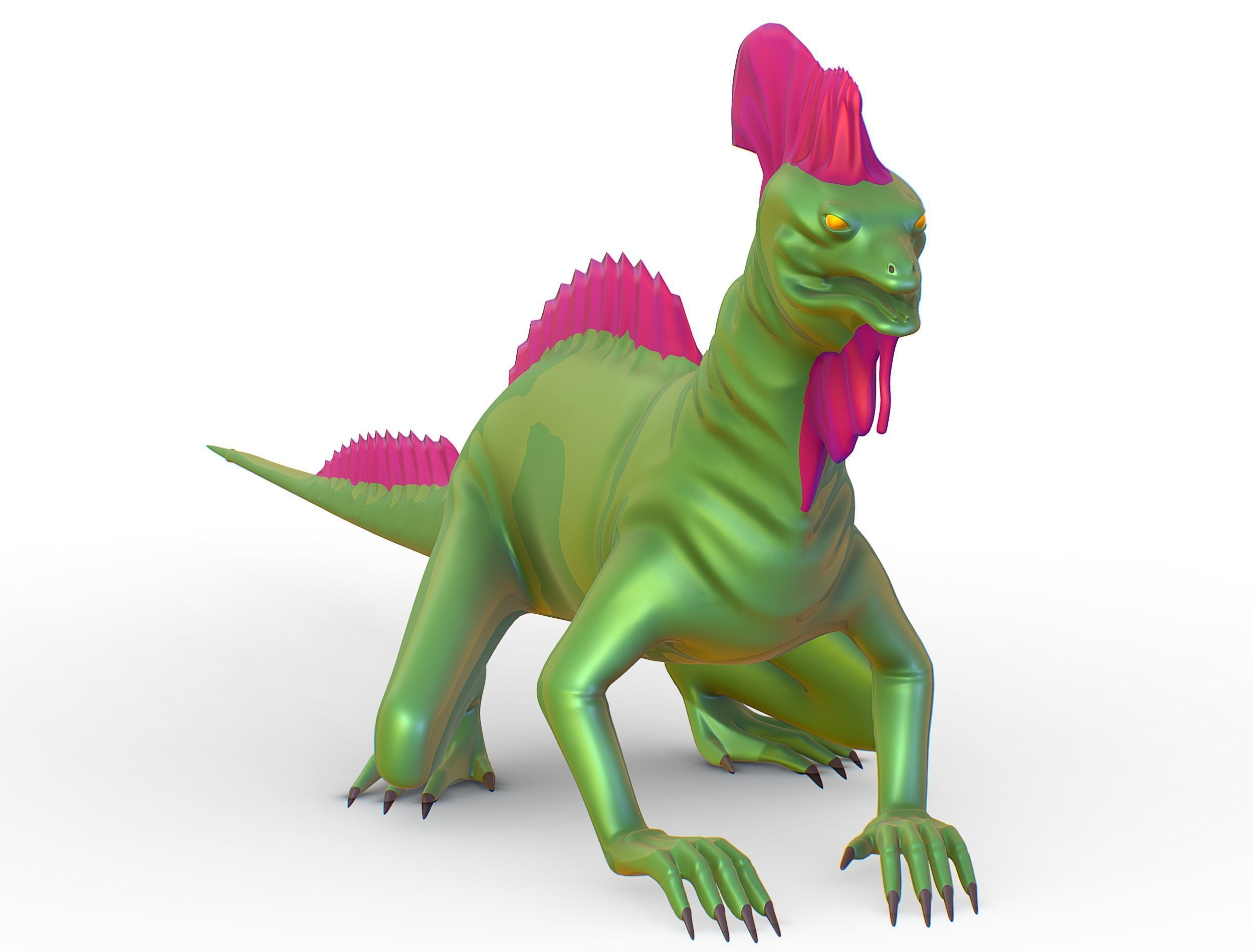 High-Poly the Mythical Lizard Basilisk Low-poly 3D model_2