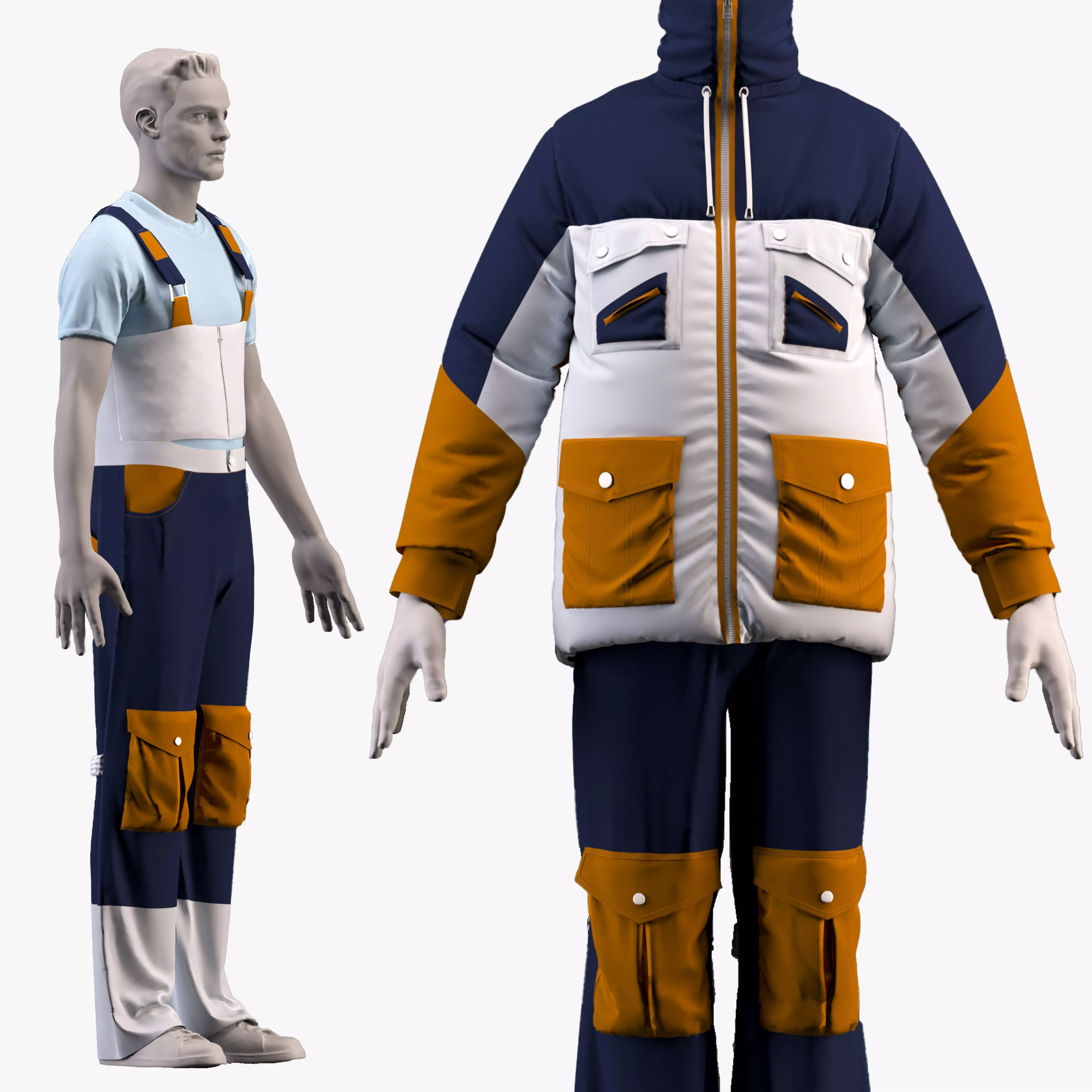 Ski clothing   -ski jacket  - ZPRJ -FBX-OBJ-MTL-TEXTURES 3D model_0