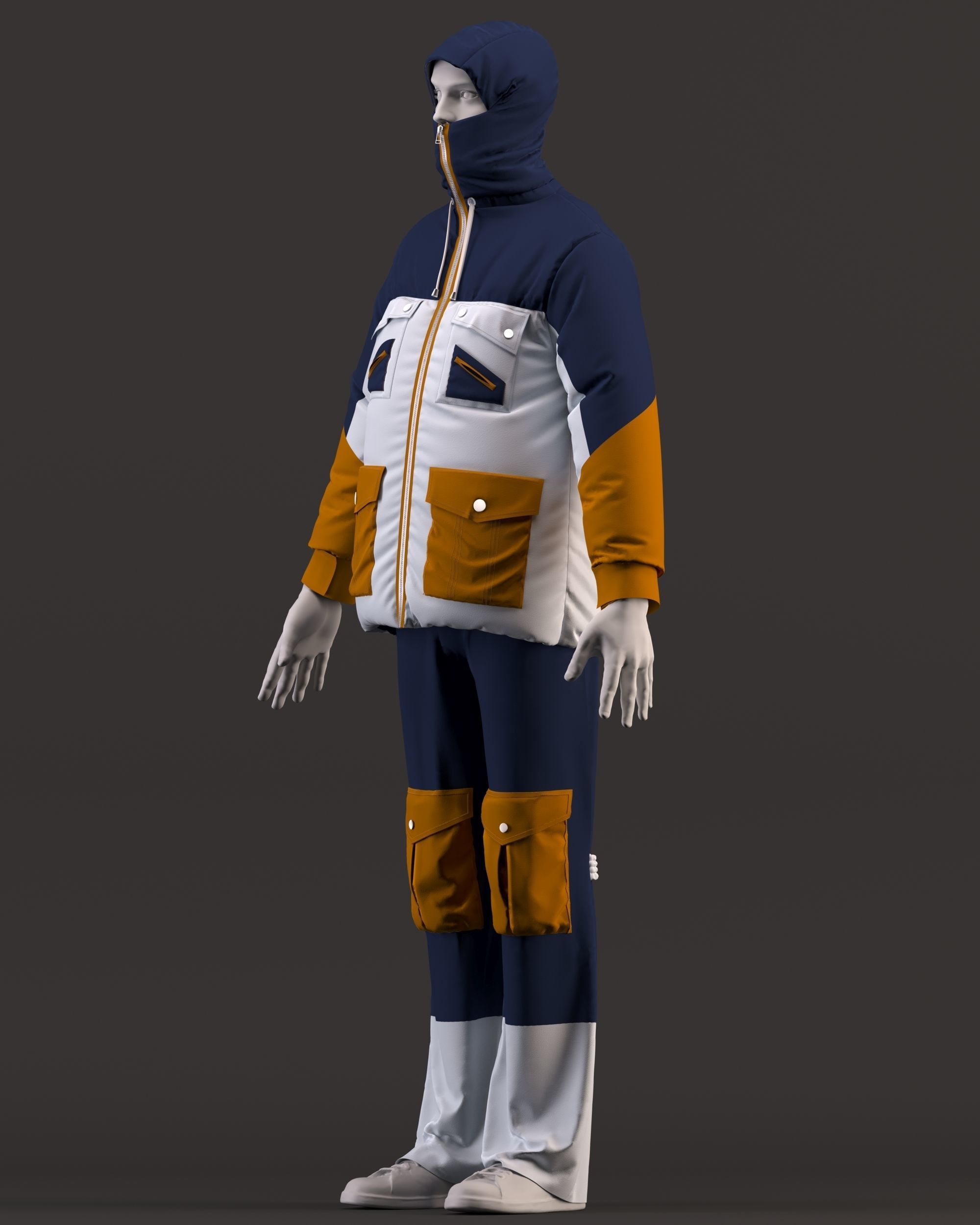 Ski clothing   -ski jacket  - ZPRJ -FBX-OBJ-MTL-TEXTURES 3D model_16
