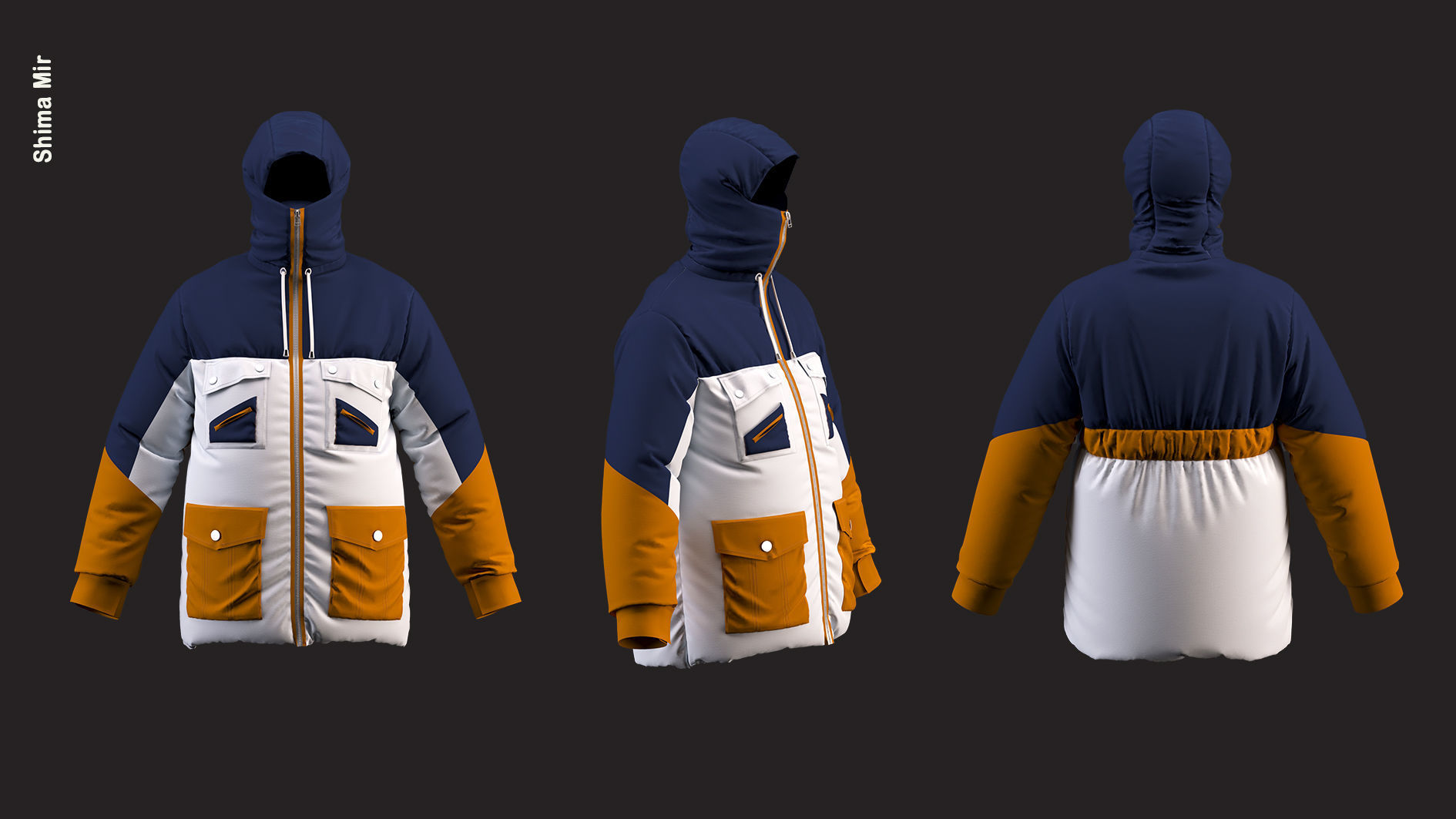 Ski clothing   -ski jacket  - ZPRJ -FBX-OBJ-MTL-TEXTURES 3D model_10
