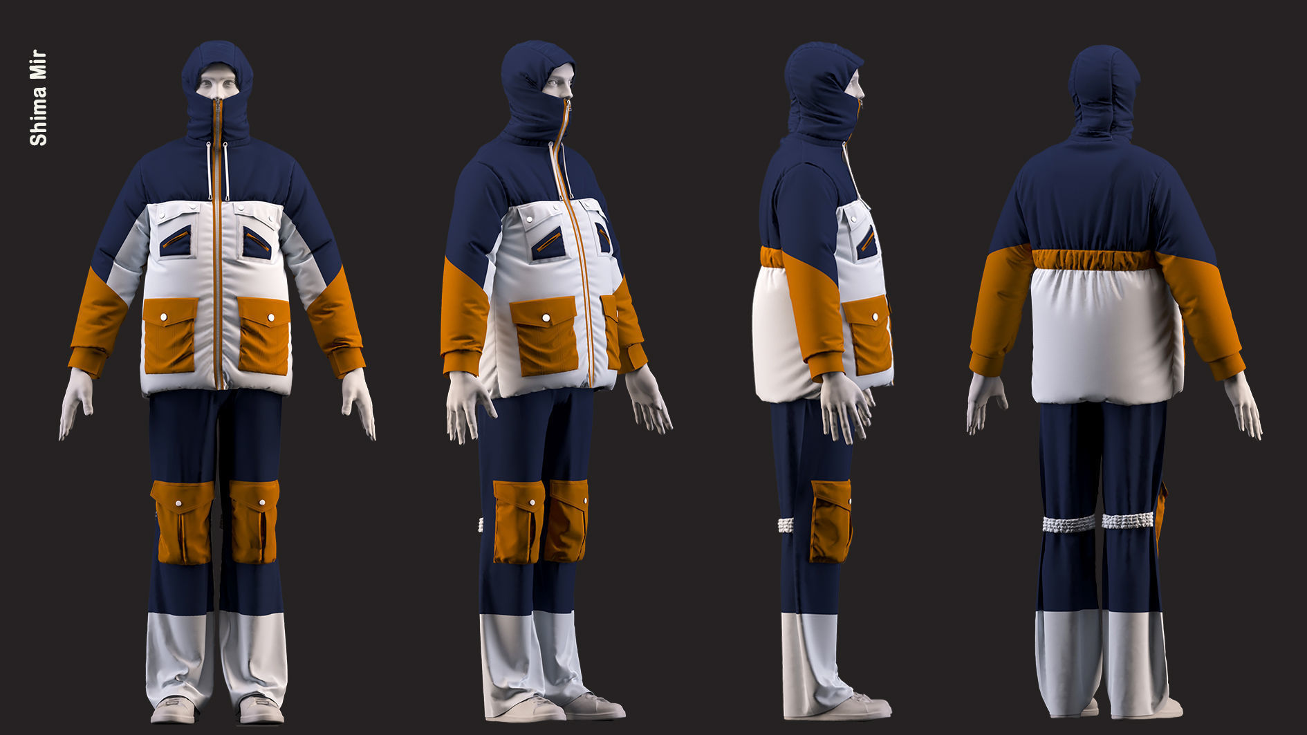 Ski clothing   -ski jacket  - ZPRJ -FBX-OBJ-MTL-TEXTURES 3D model_11