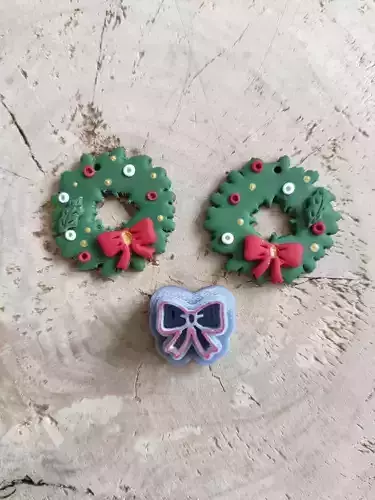 Christmas Wreath - Polymer Clay Cutter