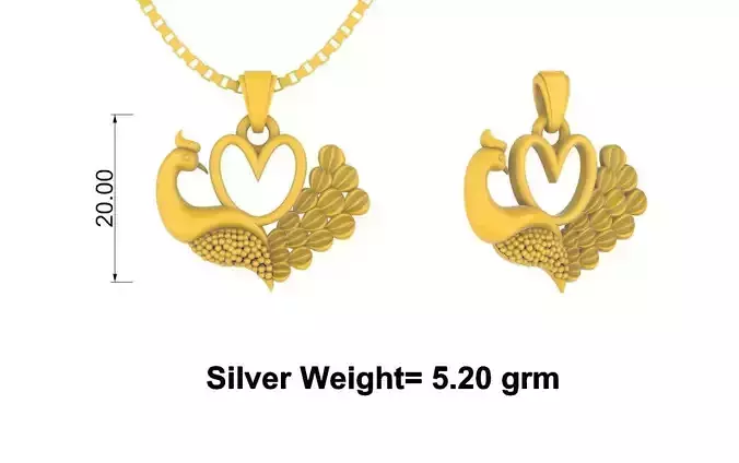 Peacock Beautiful Pendant for silver and gold jewelry