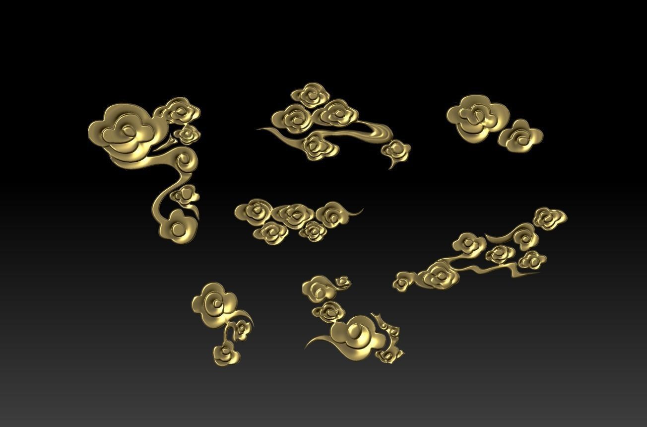 ZBrush  Brush Wedding Decoration foam Sculpture Xiangyun STL 3D print model_1