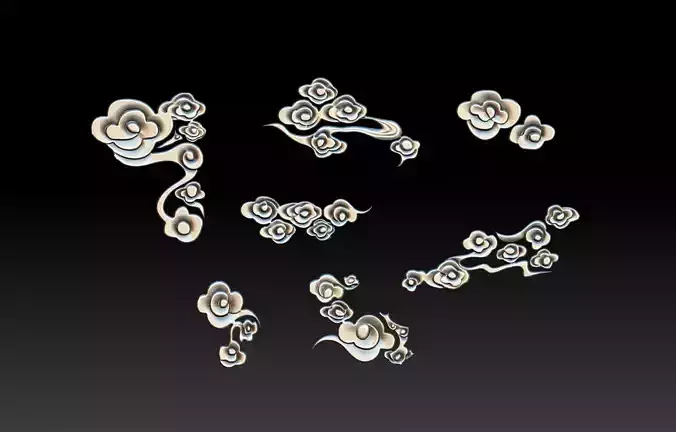 ZBrush  Brush Wedding Decoration foam Sculpture Xiangyun STL