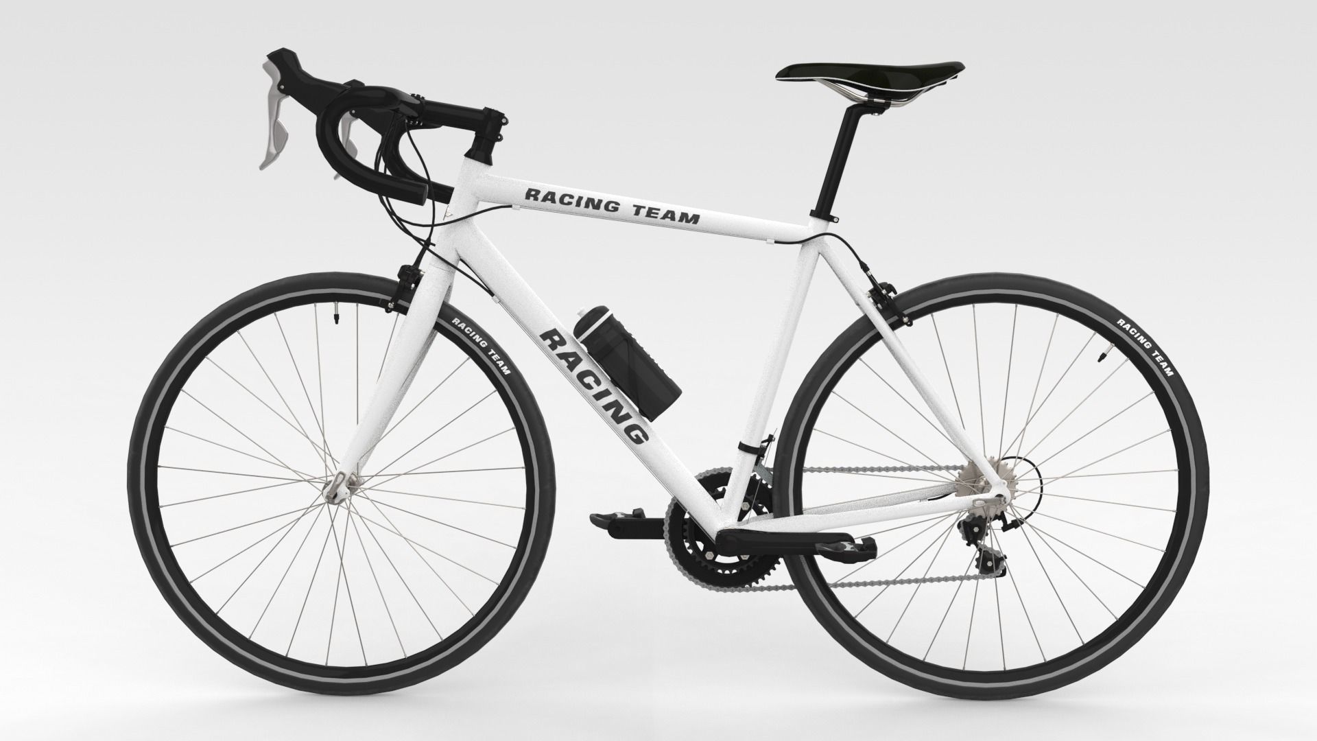 Racing Bicycle - Grey 3D model_7