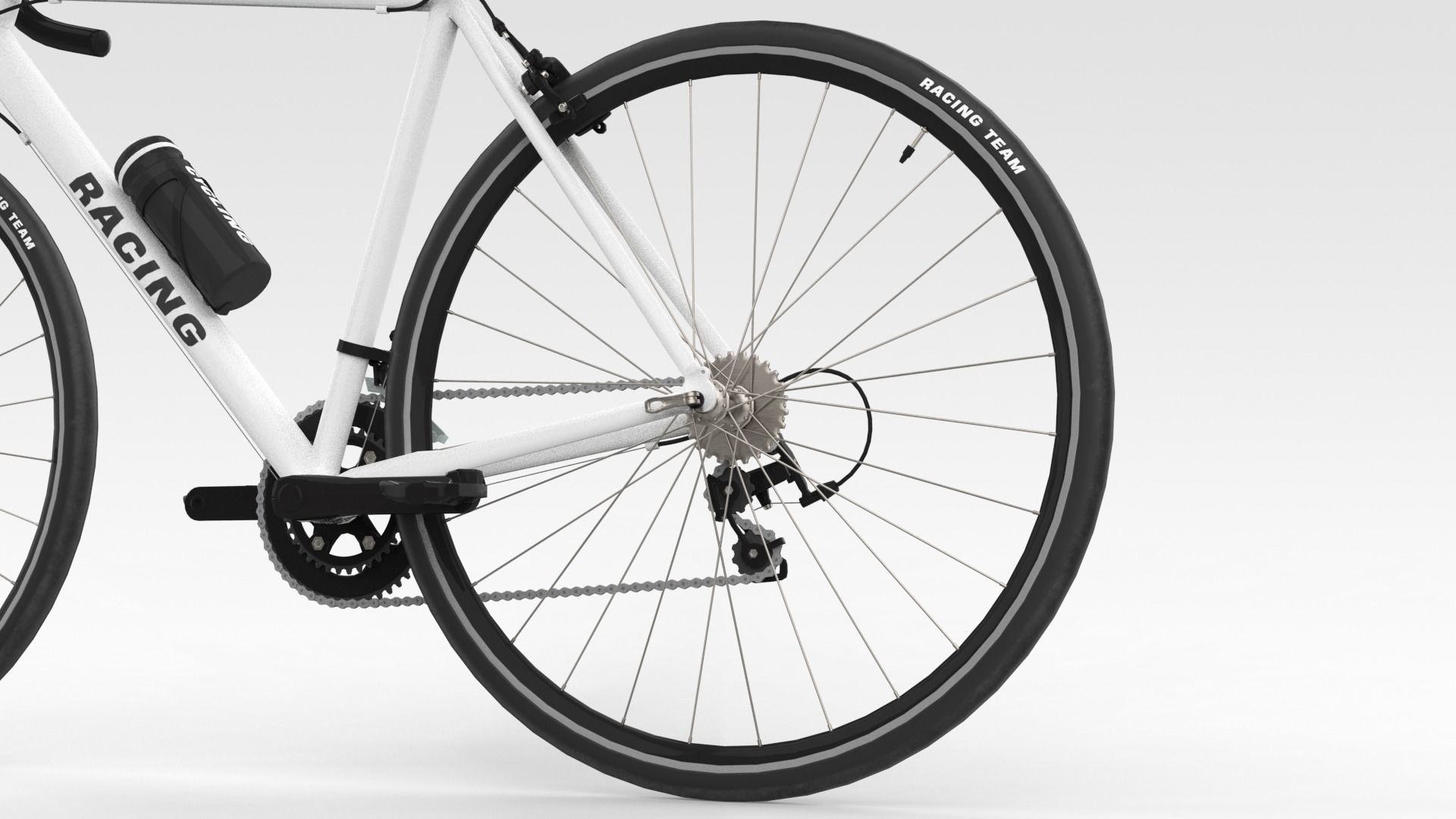 Racing Bicycle - Grey 3D model_3