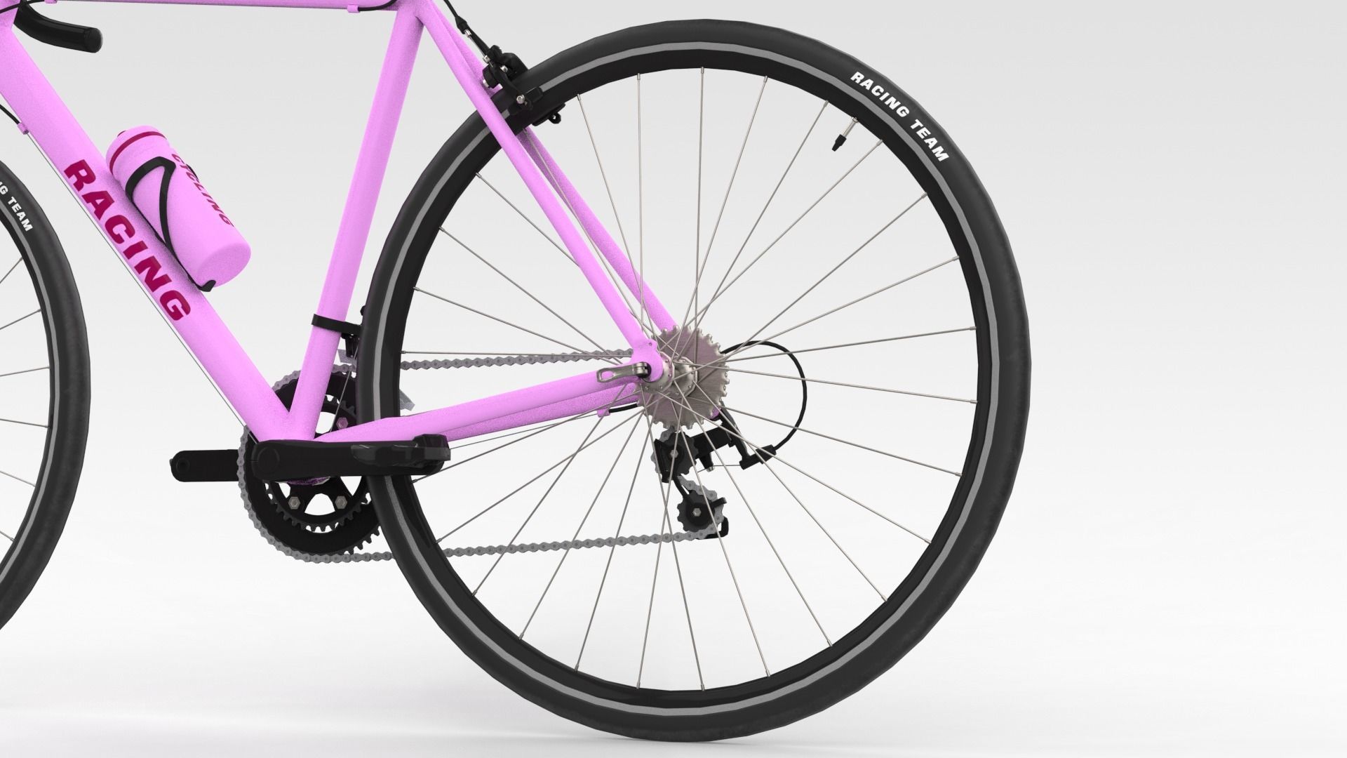 Racing Bicycle - Pink 3D model_3