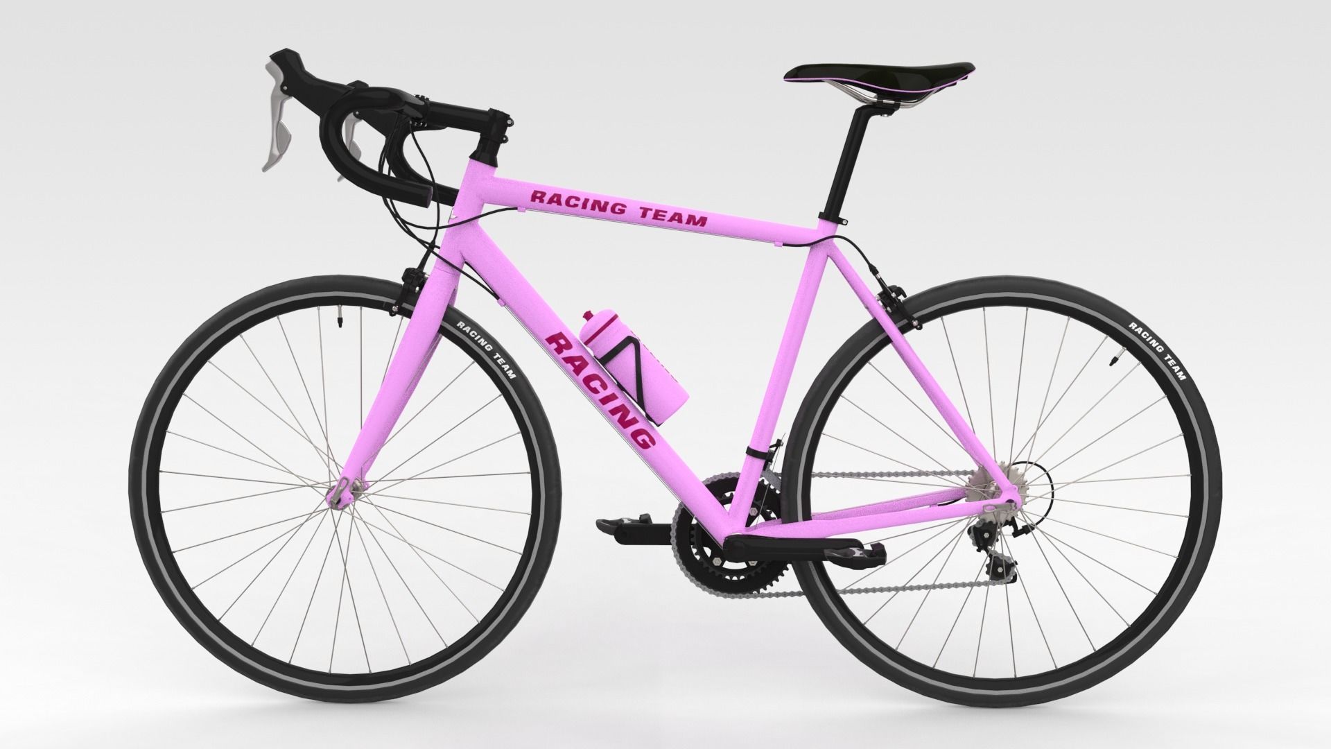 Racing Bicycle - Pink 3D model_7