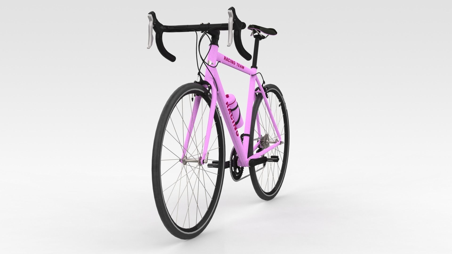 Racing Bicycle - Pink 3D model_2