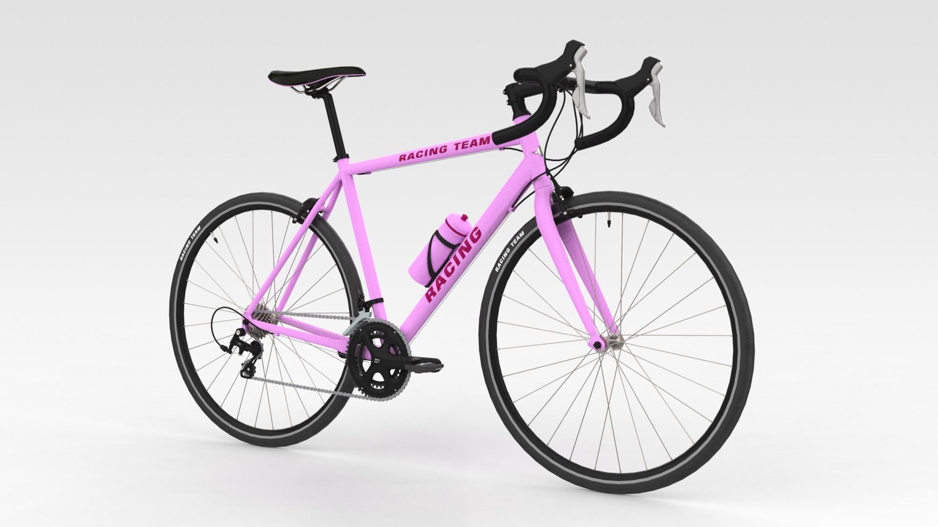 Racing Bicycle - Pink 3D model_1