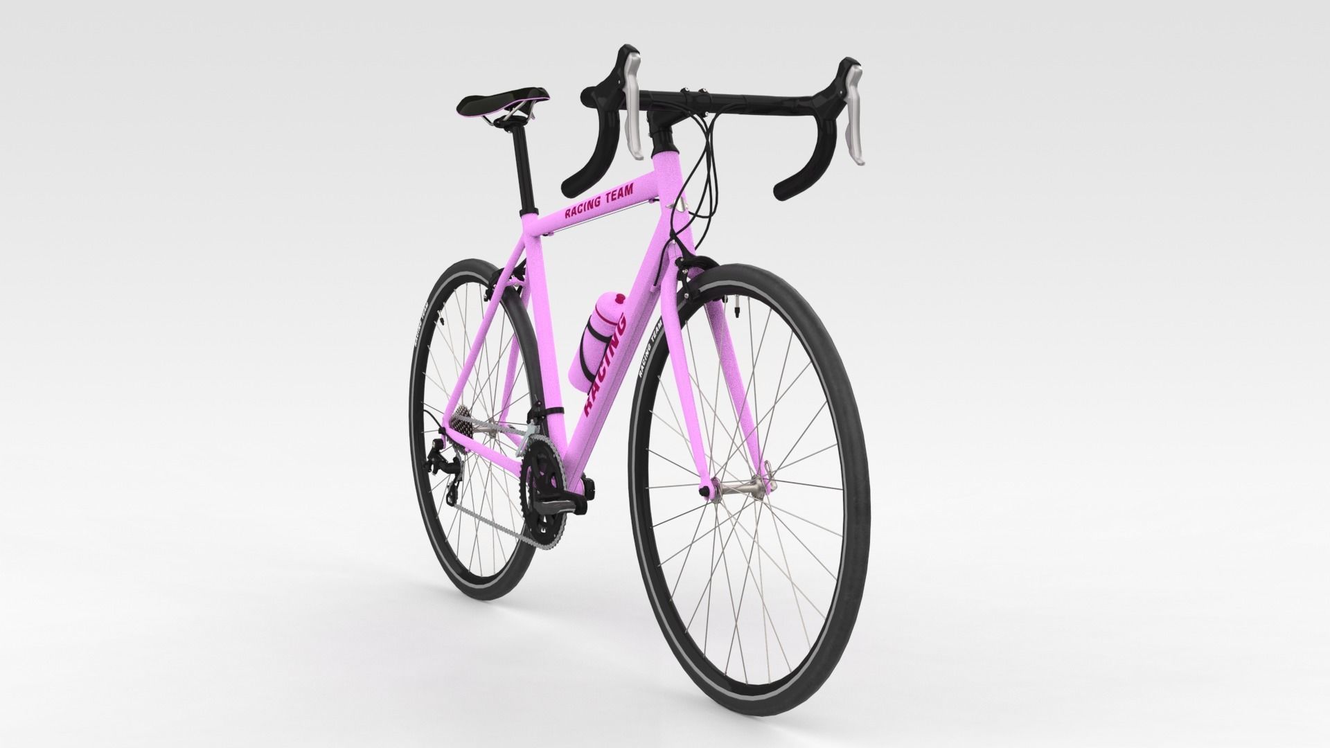 Racing Bicycle - Pink 3D model_5