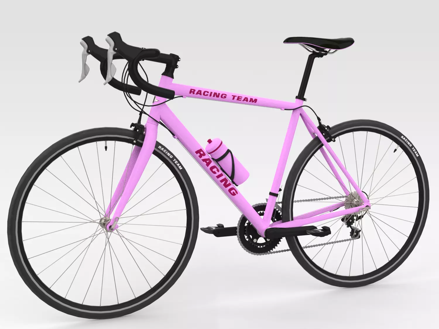 Racing Bicycle - Pink 3D model_0