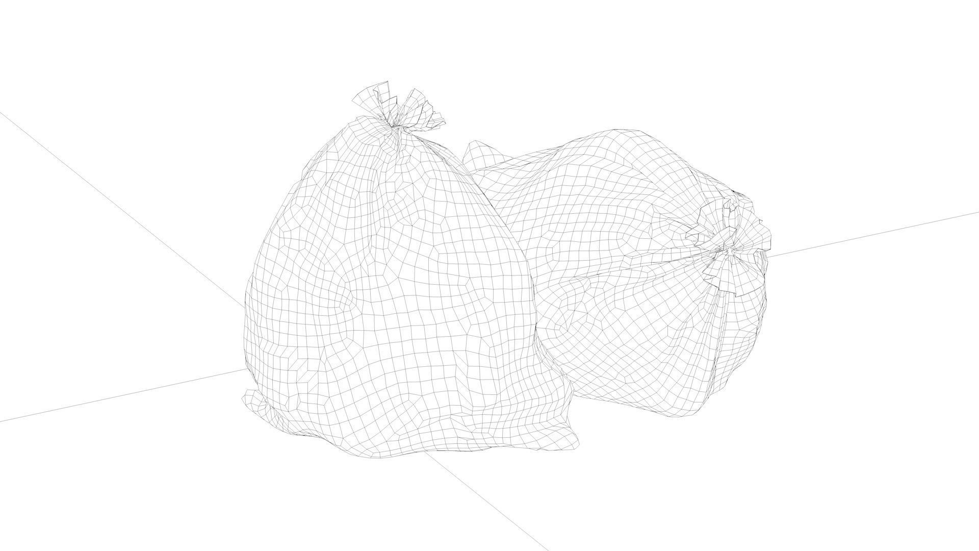 Garbage bag  garbage C4D model Low-poly 3D model_2