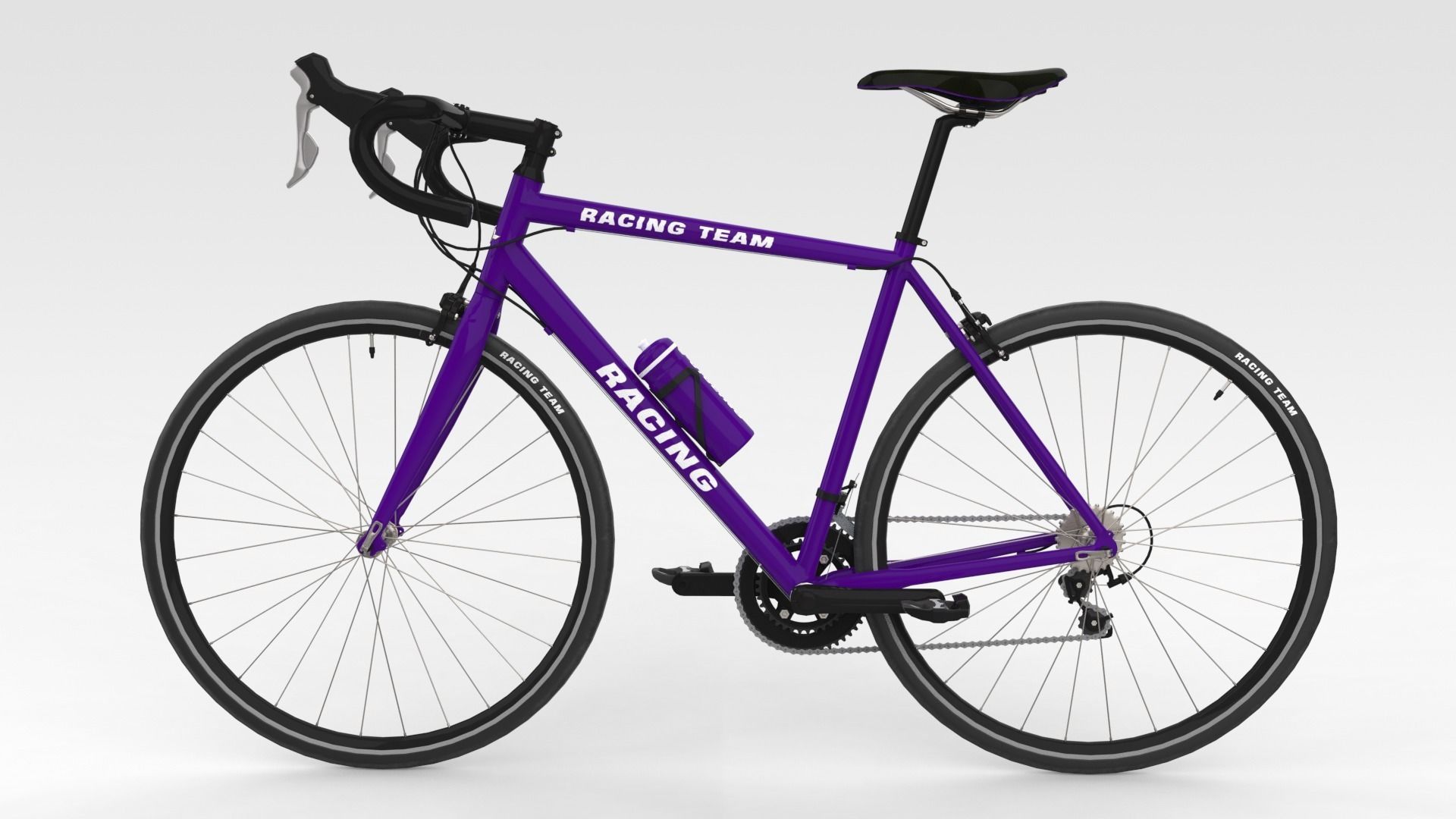 Racing Bicycle - Purple 3D model_7