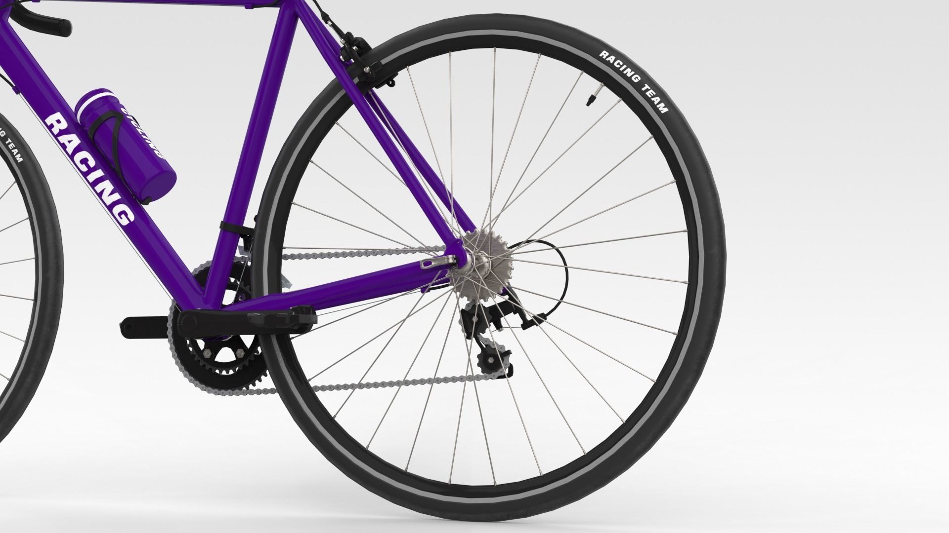 Racing Bicycle - Purple 3D model_3