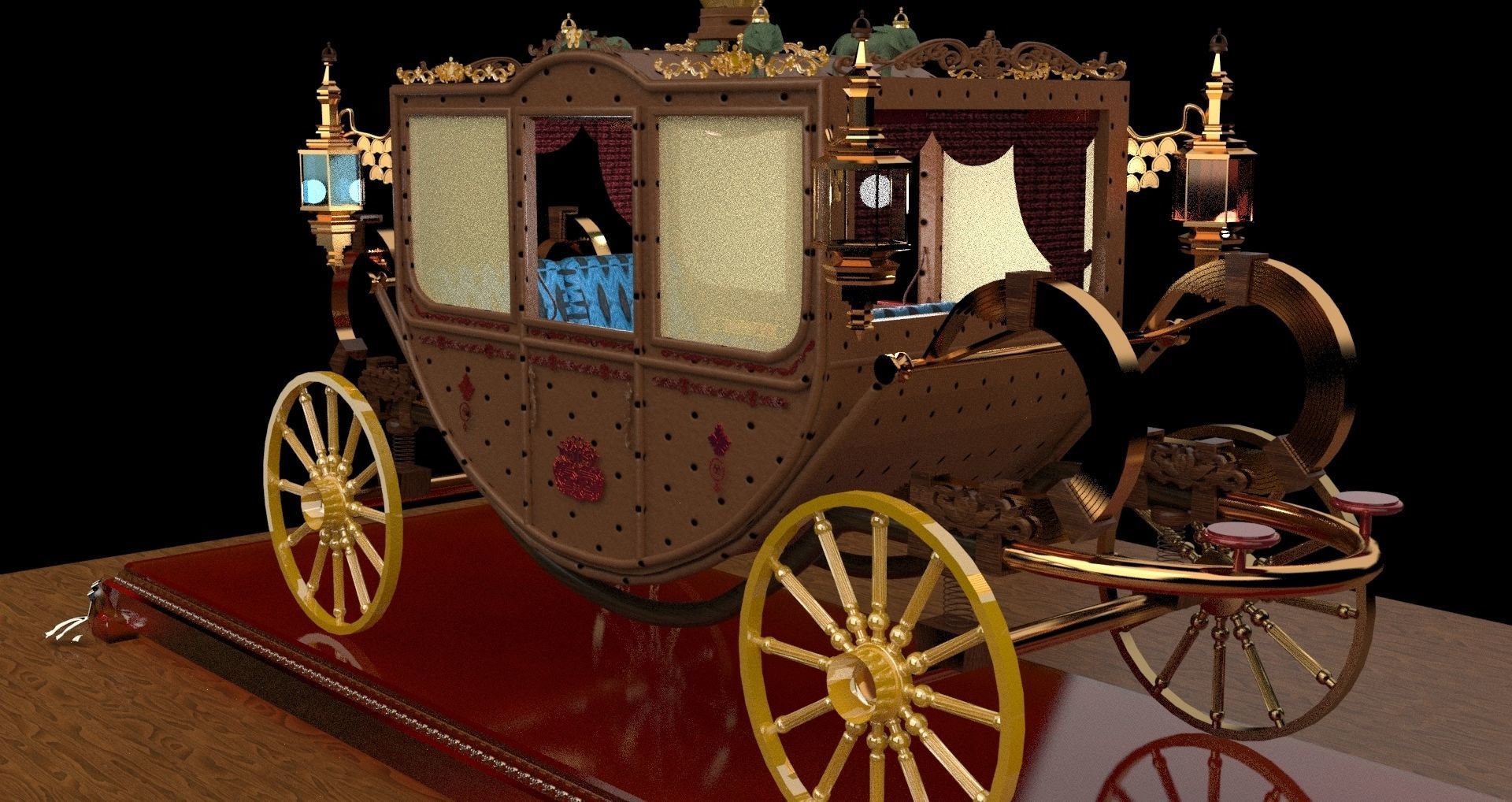 Chinese ancient carriage 3D model_4
