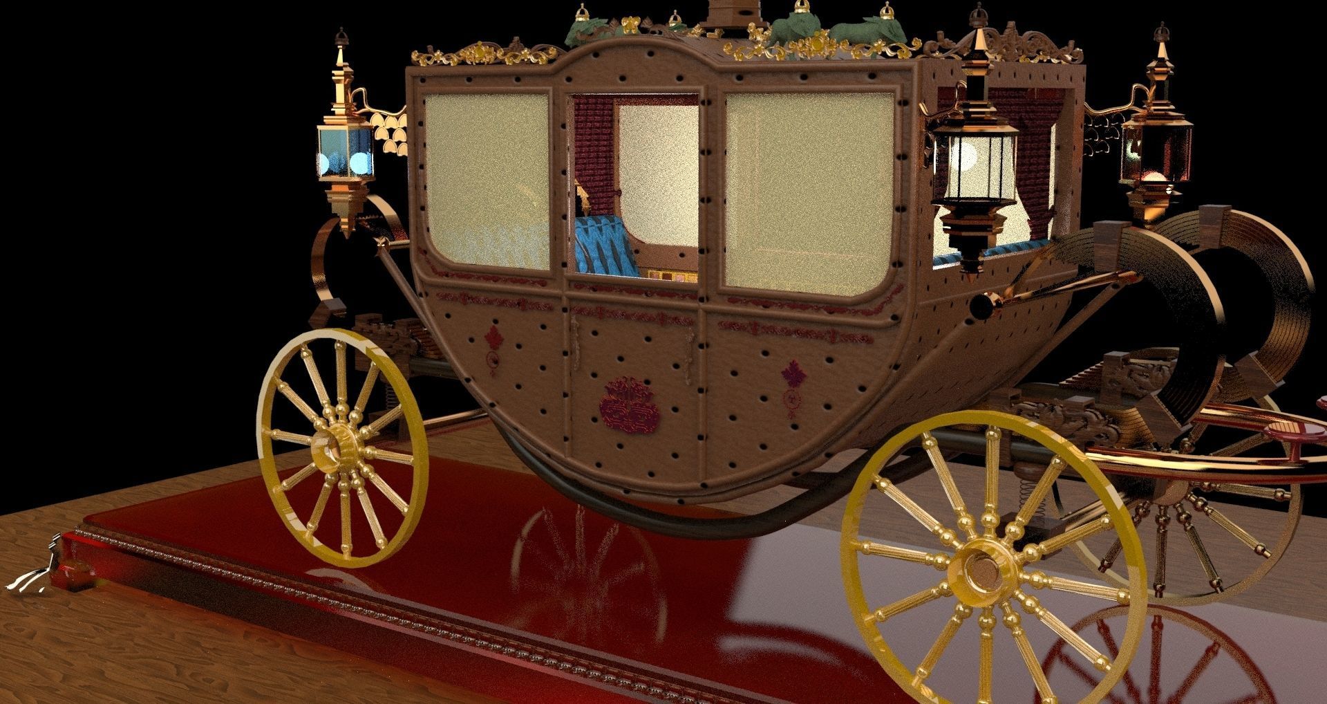 Chinese ancient carriage 3D model_3