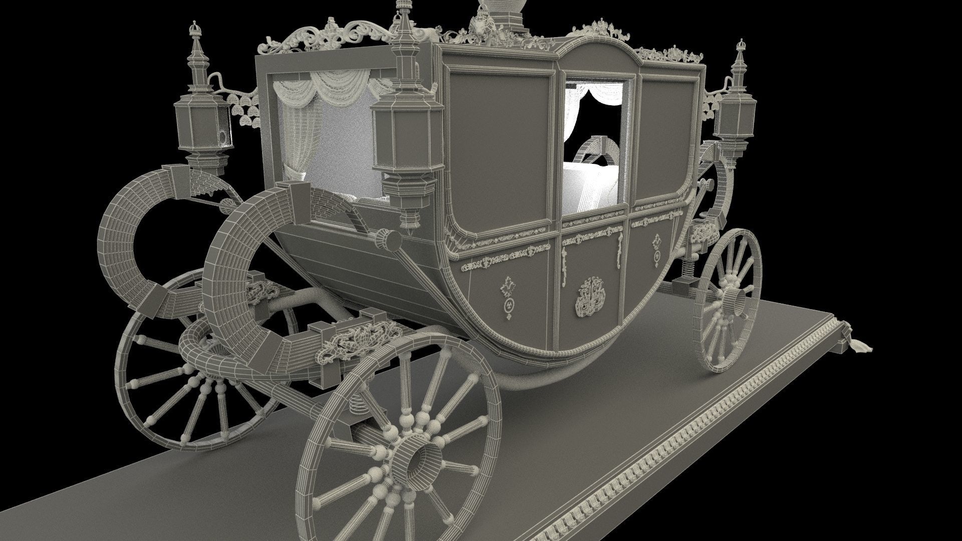 Chinese ancient carriage 3D model_6