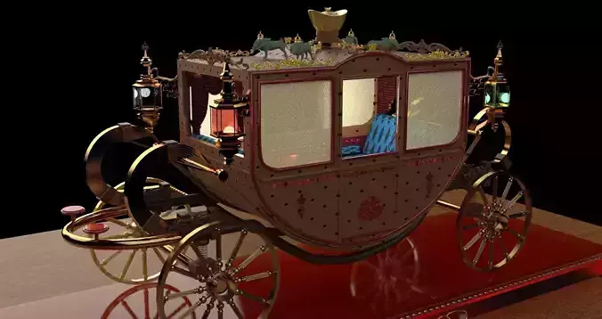 Chinese ancient carriage 3D model