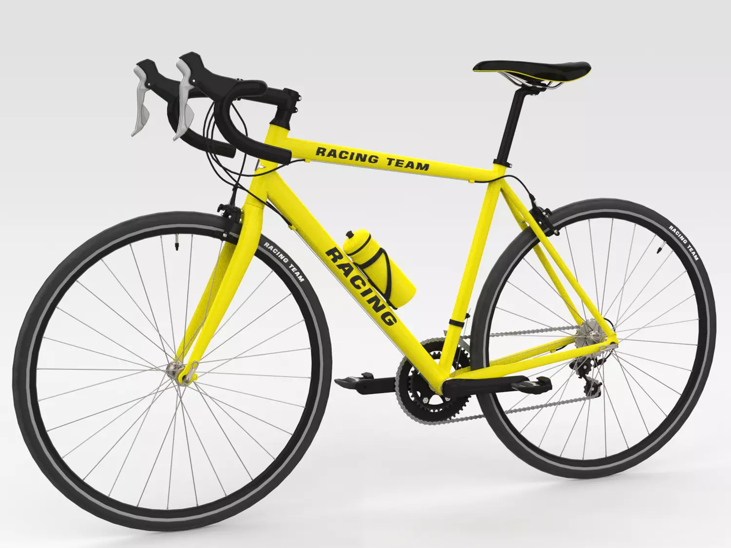Racing Bicycle - Yellow 3D model