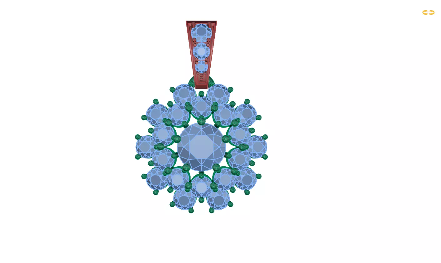 pendant diamond in shape of flower 3D print model_0
