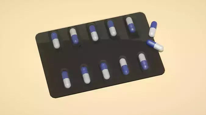 Pills western medicine capsule drug C4D model