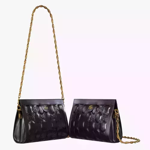 GG matelasse leather shoulder bag Black