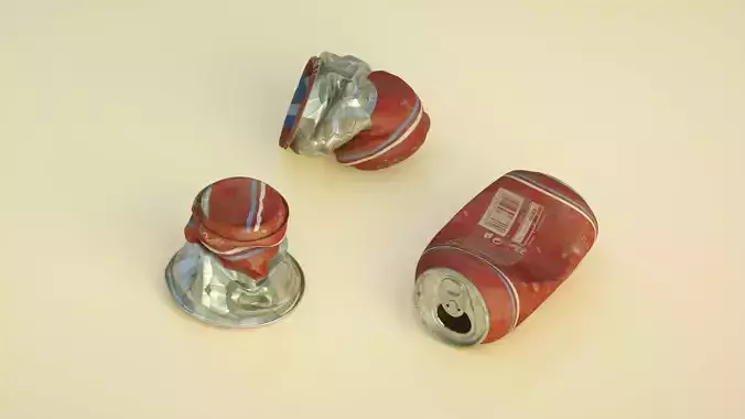 cans garbage waste recycling Low-poly 3D model