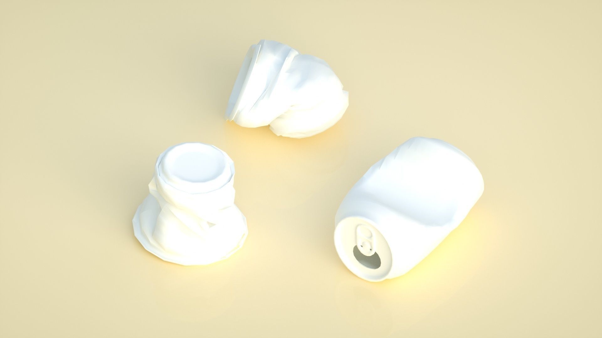 cans garbage waste recycling Low-poly 3D model_1