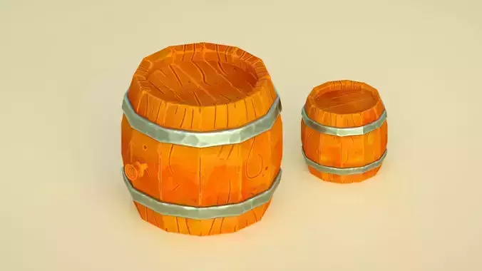 Wine barrel  wooden barrel C4D model