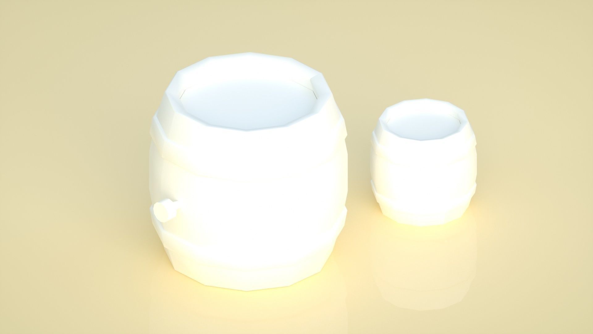 Wine barrel  wooden barrel C4D model Low-poly 3D model_2