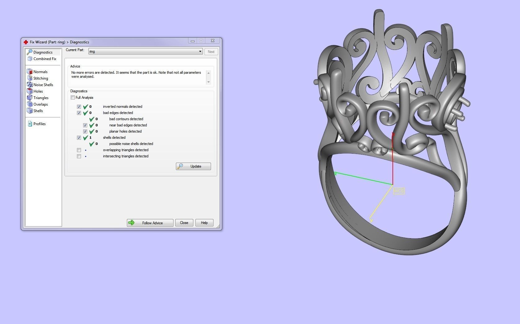 Delicate diamond ring 3D print model_6