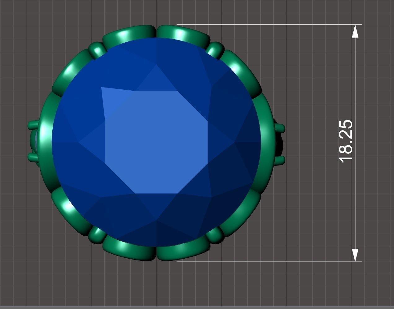 Delicate diamond ring 3D print model_8