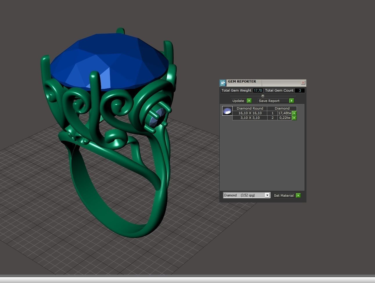 Delicate diamond ring 3D print model_7