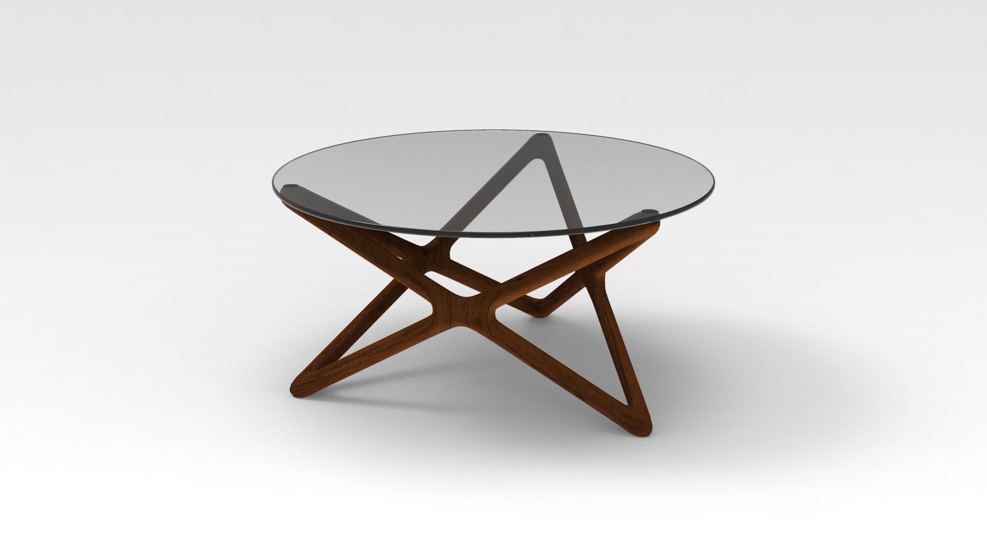 Round Glass Table 3D model_4