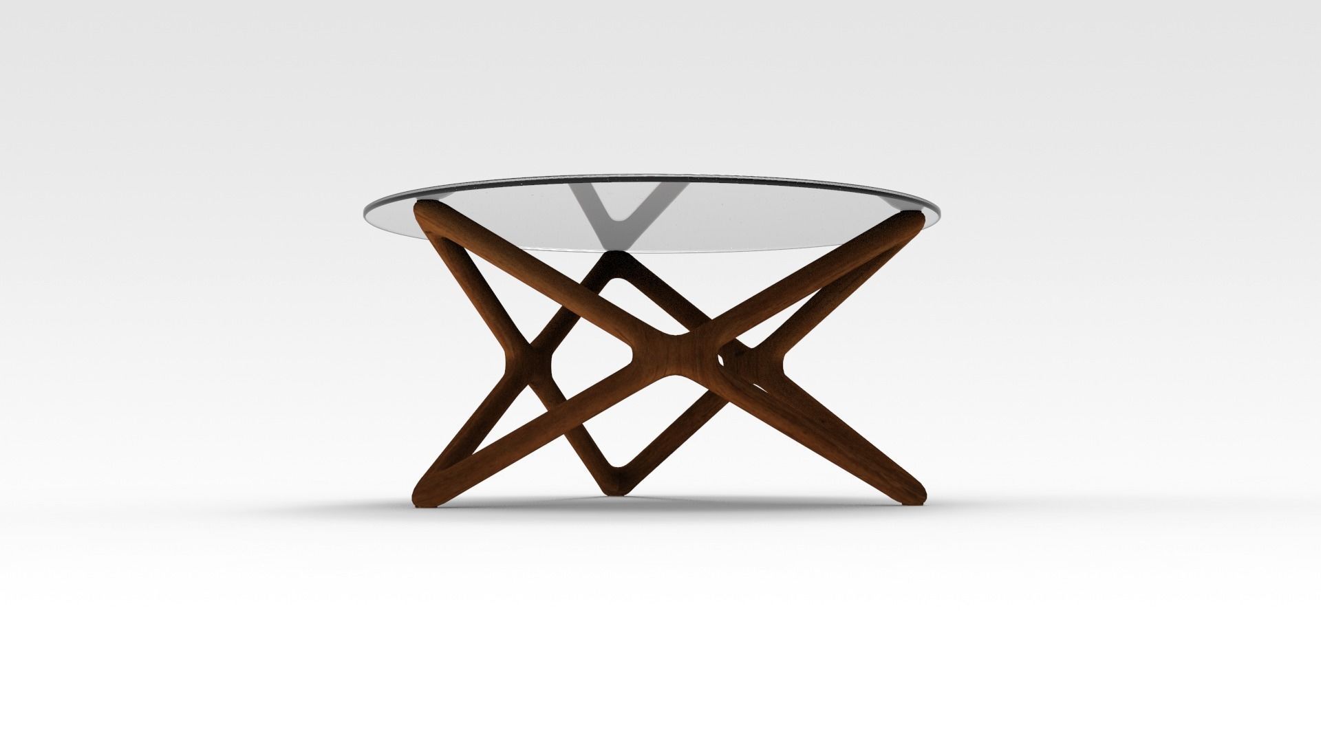 Round Glass Table 3D model_2